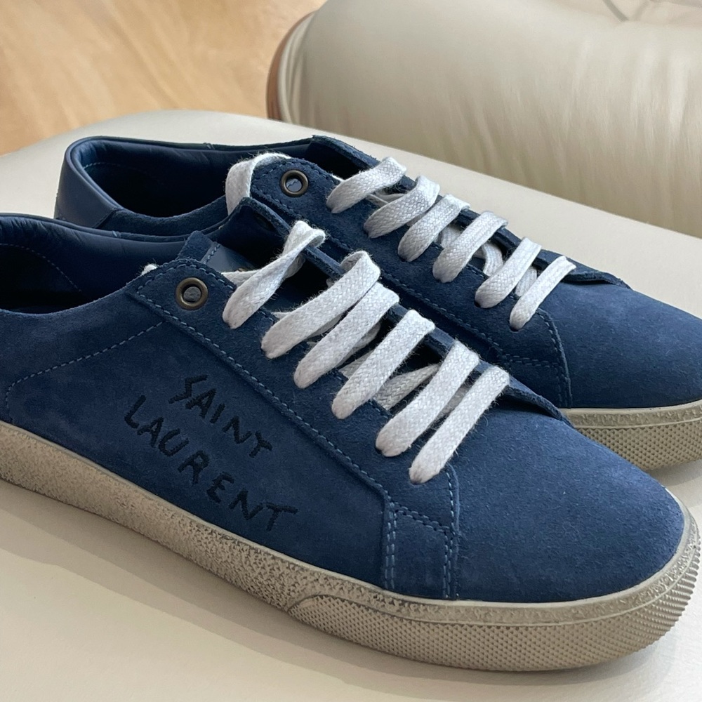 Saint Laurent court classic leather sneaker.